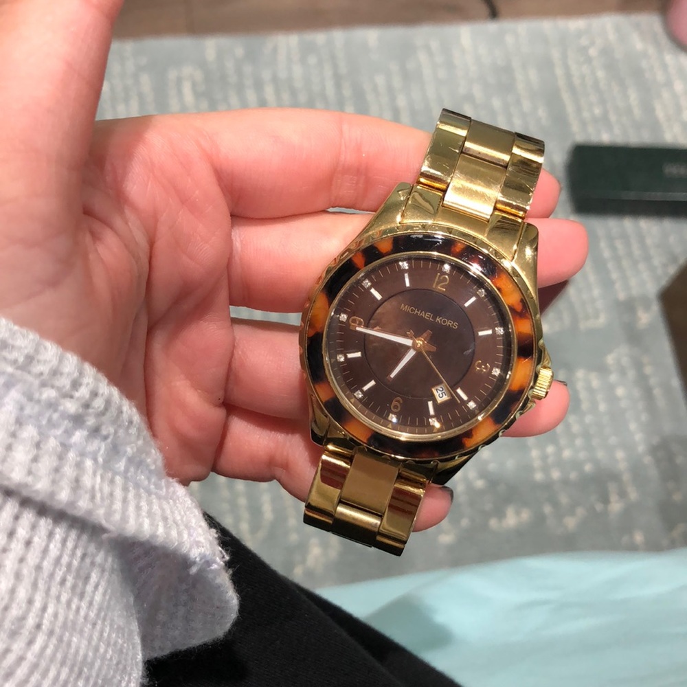 Michael Kors Gold Watch with tortoise shell face